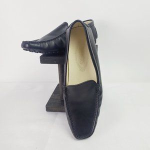 Tods Black Leather Loafers 5 1/2